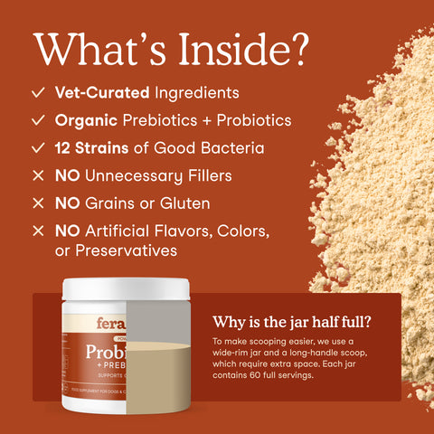 Fera Pets Organic USDA Probiotics + Prebiotics | Powder