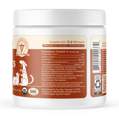 Fera Pets Organic USDA Probiotics + Prebiotics | Powder