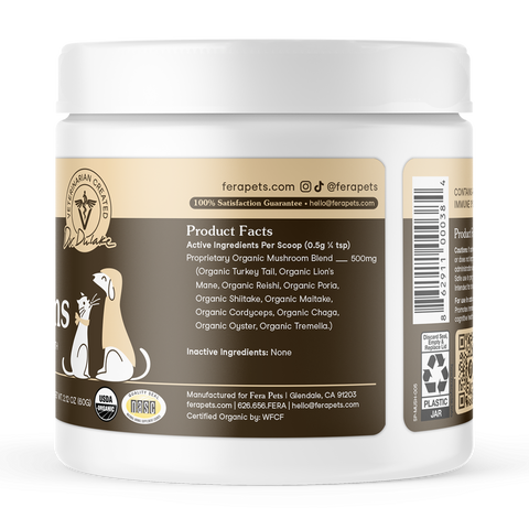 Fera Pets Organic Mushroom Blend for Immune Support