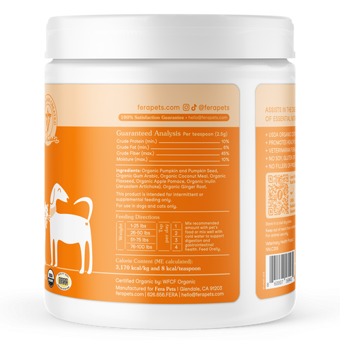 Fera Pets Organic Pumpkin Plus Fiber Support