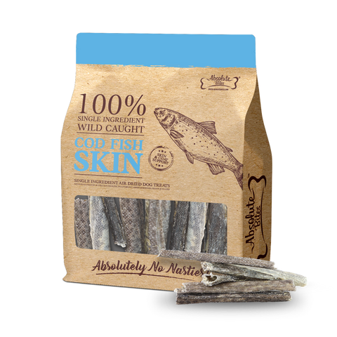 Absolute Bites® Single Ingredient Air Dried Treats | Wild Caught Cod Fish Skin