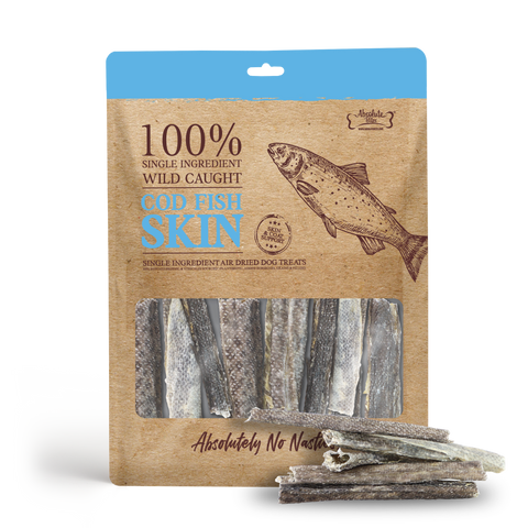 Absolute Bites® Single Ingredient Air Dried Treats | Wild Caught Cod Fish Skin