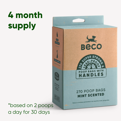 Beco Mint Scented Poop Bags | With Handles