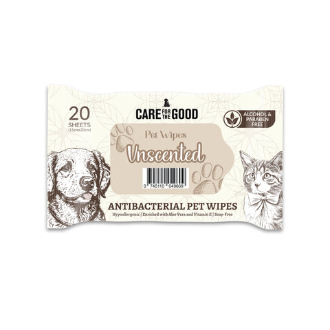 Care For The Good Antibacterial Pet Wipes | Unscented