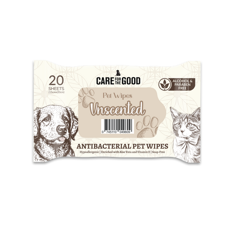 Care For The Good Antibacterial Pet Wipes | Unscented