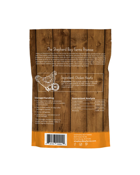 Shepherd Boy Farms Freeze Dried Treats | Chicken Hearts