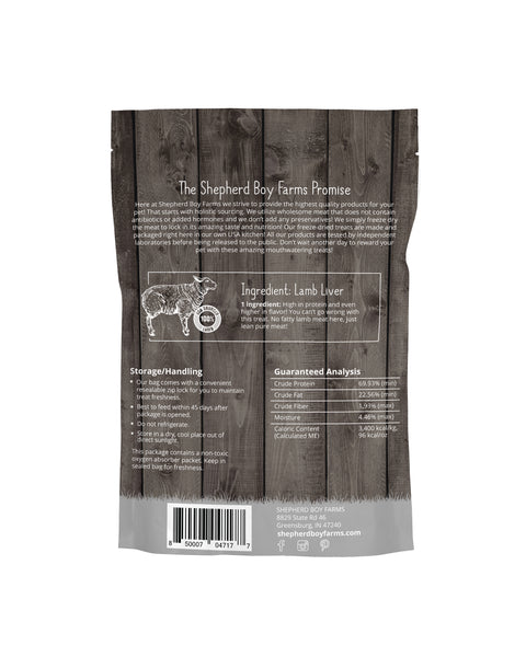 Shepherd Boy Farms Freeze Dried Treats | Lamb Liver