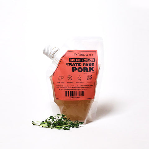 The Grateful Pet Bone Broth Collagen | Crate-Free Pork