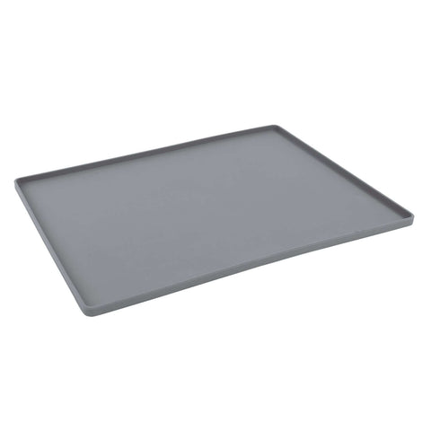 Messy Mutts Silicone Non-Slip Bowl Mat with Raised Edge | Cool Grey