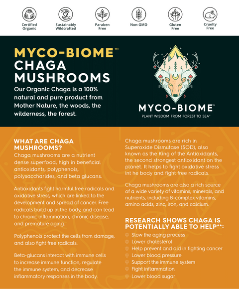 Adored Beast Apothecary Myco-Biome™ Chaga Mushrooms | Liquid Triple Extract