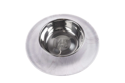 Messy Mutts Silicone Single Feeder with Stainless Steel Bowl | Marble