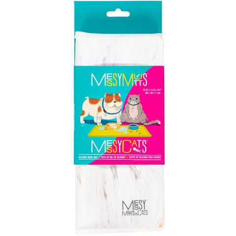 Messy Mutts Silicone Non-Slip Bowl Mat with Raised Edge | Marble