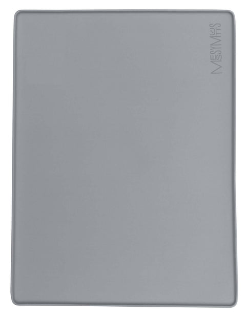Messy Mutts Silicone Non-Slip Bowl Mat with Raised Edge | Cool Grey