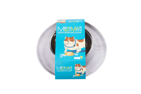 Messy Mutts Silicone Single Feeder with Stainless Steel Bowl | Marble