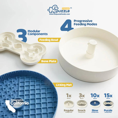 Puzzle Feeder™ Lick Bowl - Triple Textures, Triple Fun