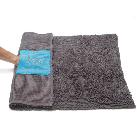 Messy Mutts Microfiber Drying Mat & Towel with Hand Pockets | Small