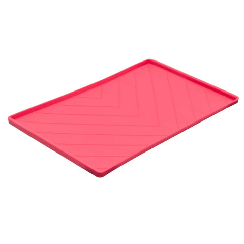 Messy Mutts Silicone Non-Slip Bowl Mat with Raised Edge - 2 Sides Reinforced with Metal Rods | Watermelon