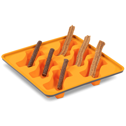 Messy Mutts Framed "Spill Resistant" Silicone Popsicle Treat Mold | Orange