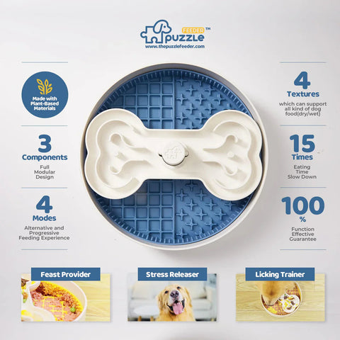 Puzzle Feeder™ Lick Bowl - Triple Textures, Triple Fun