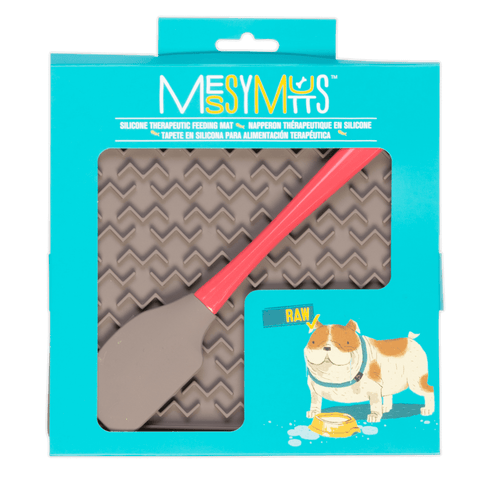 Messy Mutts Silicone Therapeutic Licking Mat with Silicone Spatula