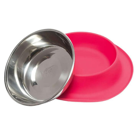 Messy Mutts Silicone Single Feeder with Stainless Steel Bowl | Watermelon