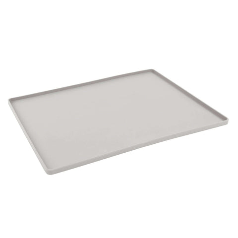 Messy Mutts Silicone Non-Slip Bowl Mat with Raised Edge | Light Gray