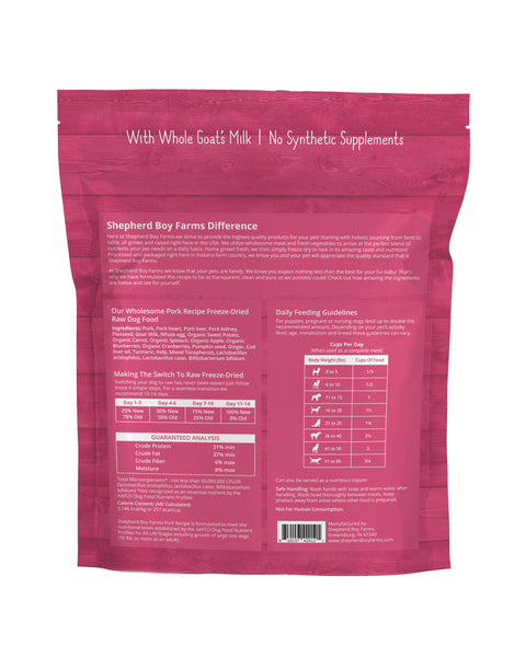 Shepherd Boy Farms Freeze-Dried Food | Pork