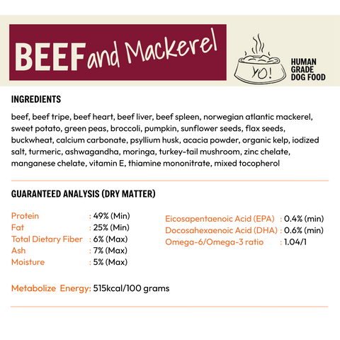 YoDoggo Gently Cooked, Freeze Dried Fresh | Beef & Mackerel