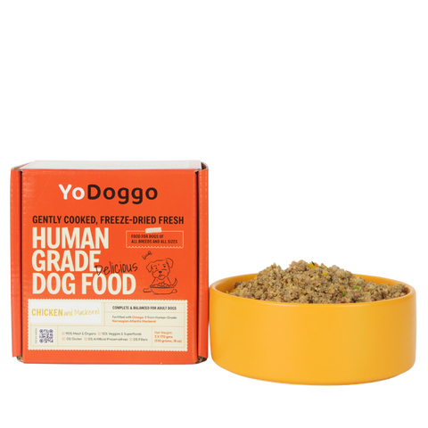 YoDoggo Gently Cooked, Freeze Dried Fresh | Chicken & Mackerel