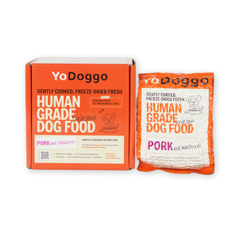 YoDoggo Gently Cooked, Freeze Dried Fresh | Pork & Mackerel